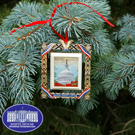 2010 US Capitol Marble Framed Dome Ornament