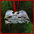 Sterling Silver Eagle Flag Ornament