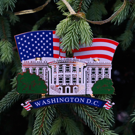 White House American Flag Ornament